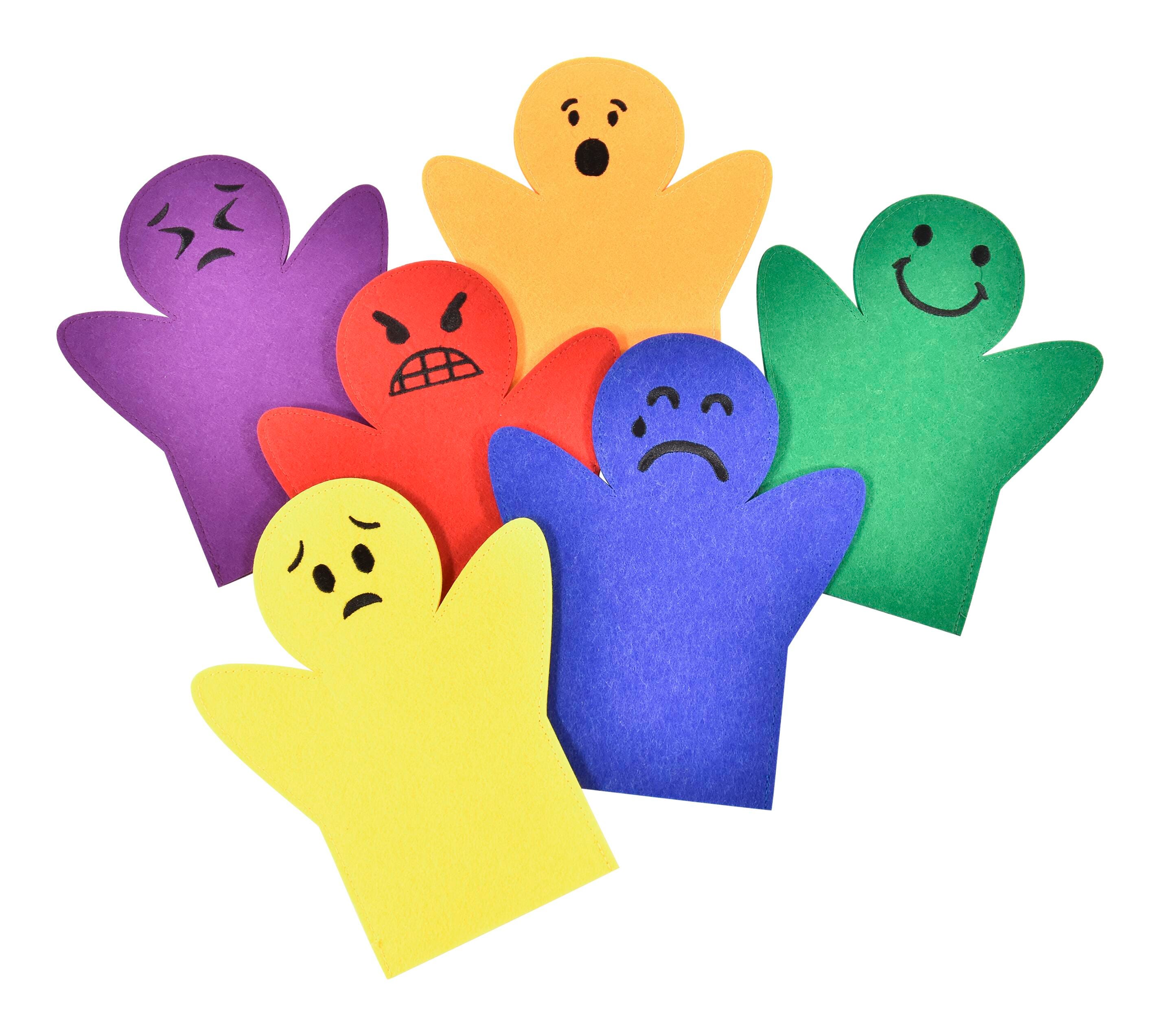 Abilitations Emotion Hand Puppets, Set Of 6, Item Number 2091450